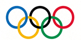国际奥林匹克委员会五环标志 - 蓝黄黑绿红五环相连